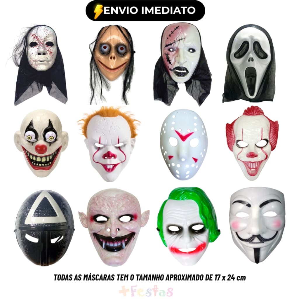 Máscaras Assustadoras Terror Fantasia Festa Cosplay – Escolha o  Modelo