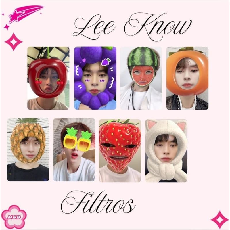 Photocards Lee Know com filtros fanmade