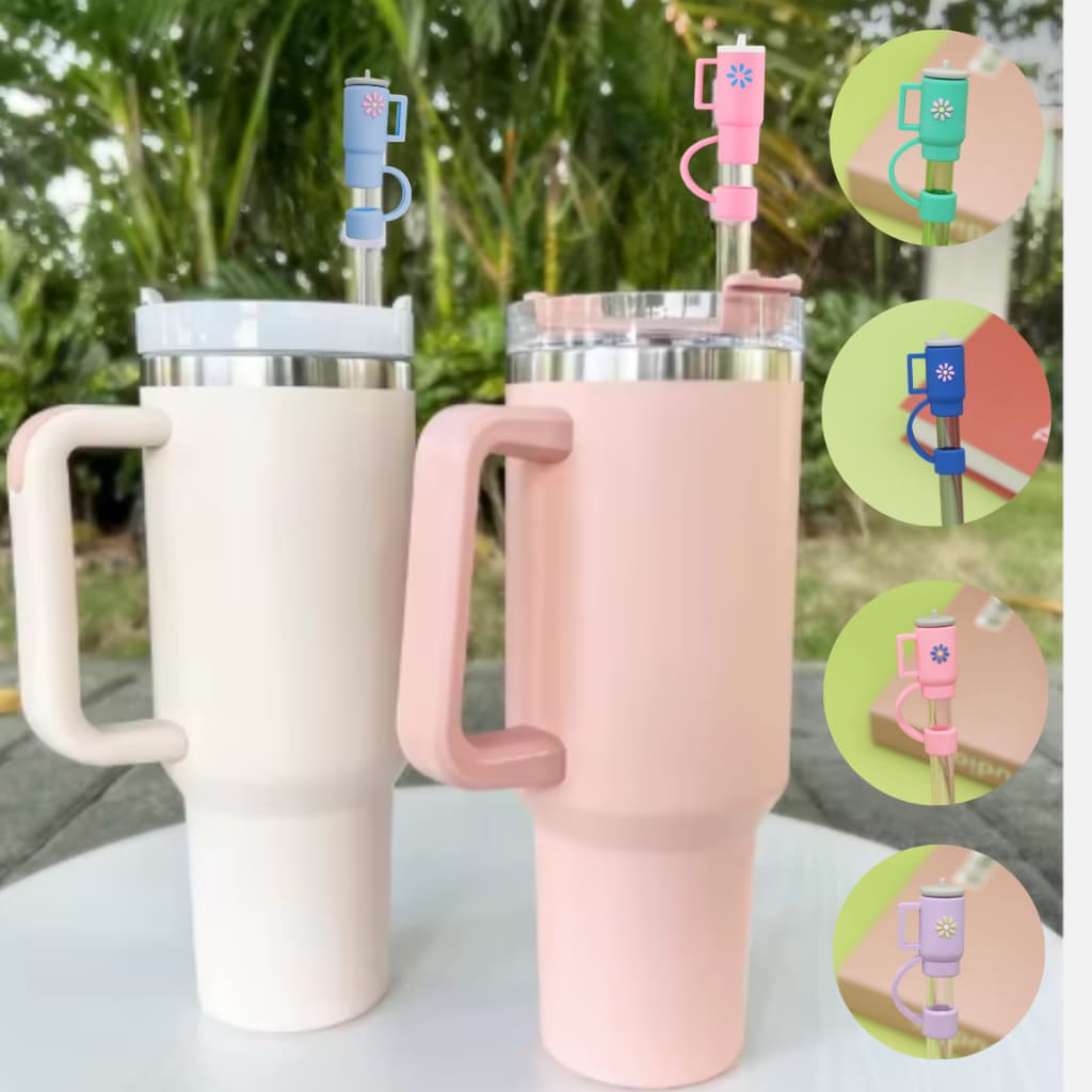 Tampa de Canudo Silicone Reposição – Prática, Lavável e Compatível com Diversos Copos