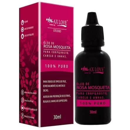 Óleo de Rosa mosqueta 100 % puro 30- ml - Max Love vld 05/2027 nova embalagem