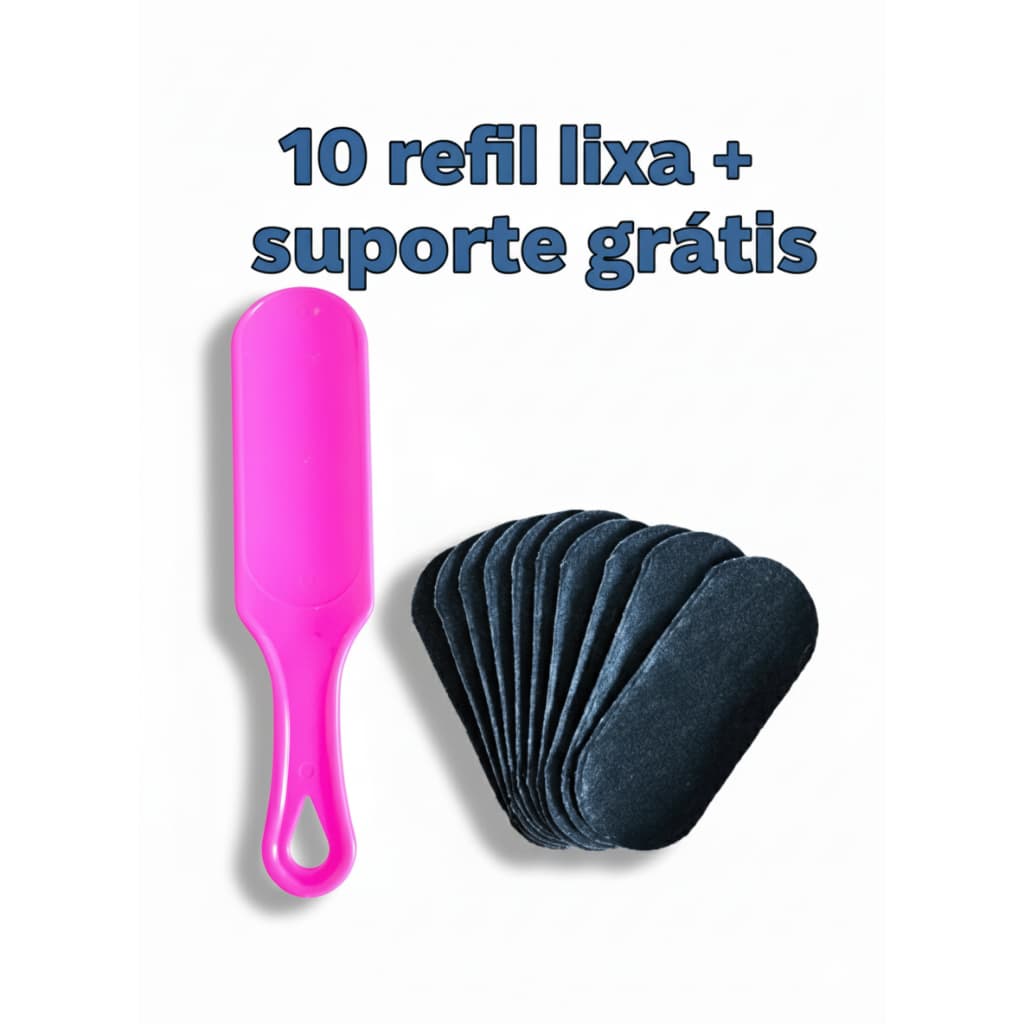 Kit 10 Refil Lixa de Pé + Suporte Grátis | Pedicure Profissional | Cuidados com os Pés
