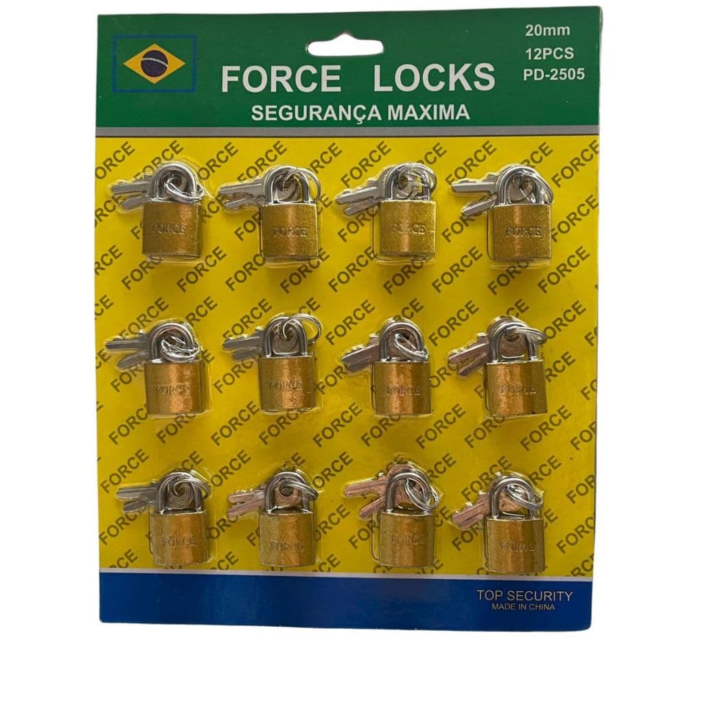 12 Cadeados Pequenos 20mm 12un Para Malas, Bolsas, Armário.