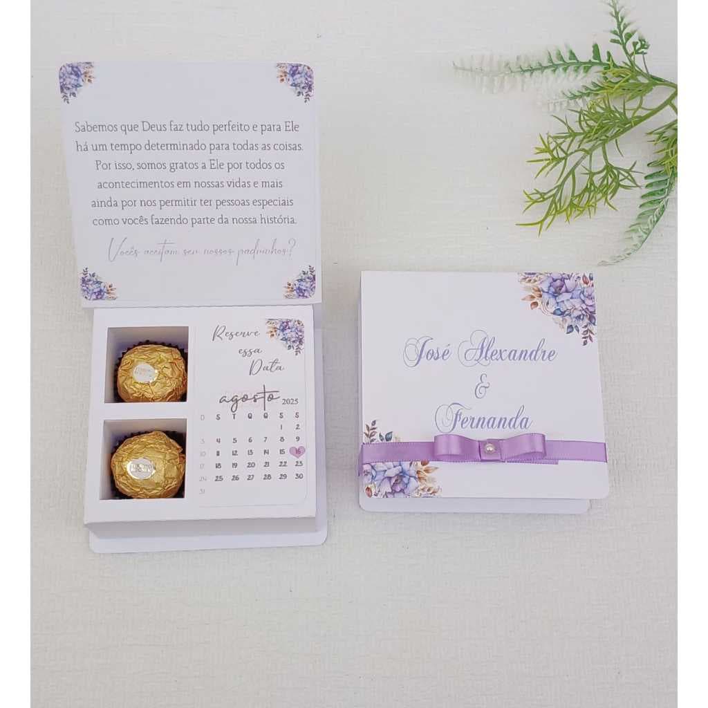 4 Caixas convite Padrinho/Madrinha de Casamento Varios modelos