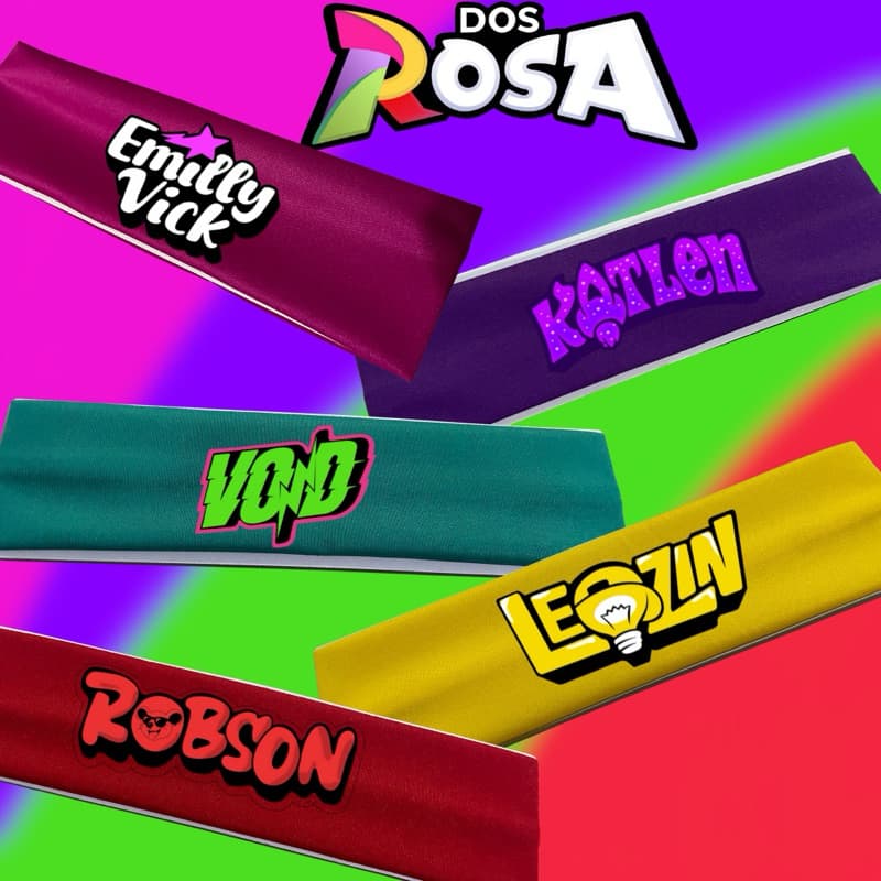 Faixas Novas Modelo Dos Rosas - Tecido Leve - Testeira Estampada - Para fãs -Cores Vivas e Respirável-Estilo e Qualidade