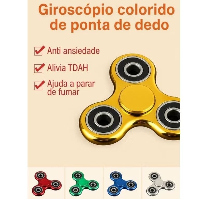 kit spinner metalizado giroscópio  anti stress envio imediato