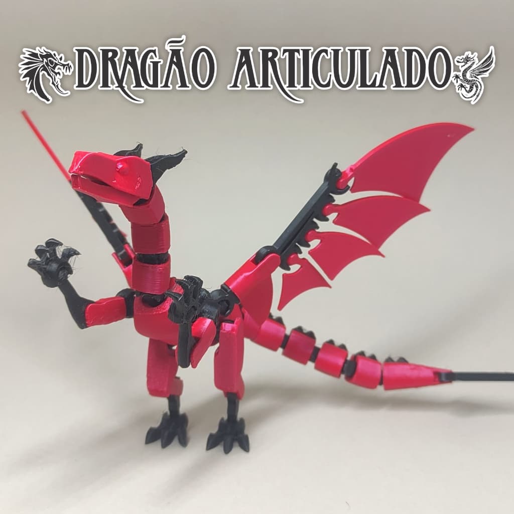 Dragão Dummy Articulado 3D – Decorativo Colecionável Presente Criativo Realismo Movimento Crianças