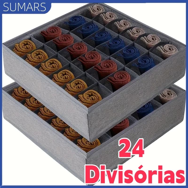 Organizador De Gaveta 24 Divisórias Dobrável Para Peças Intimas Sutiã Meias