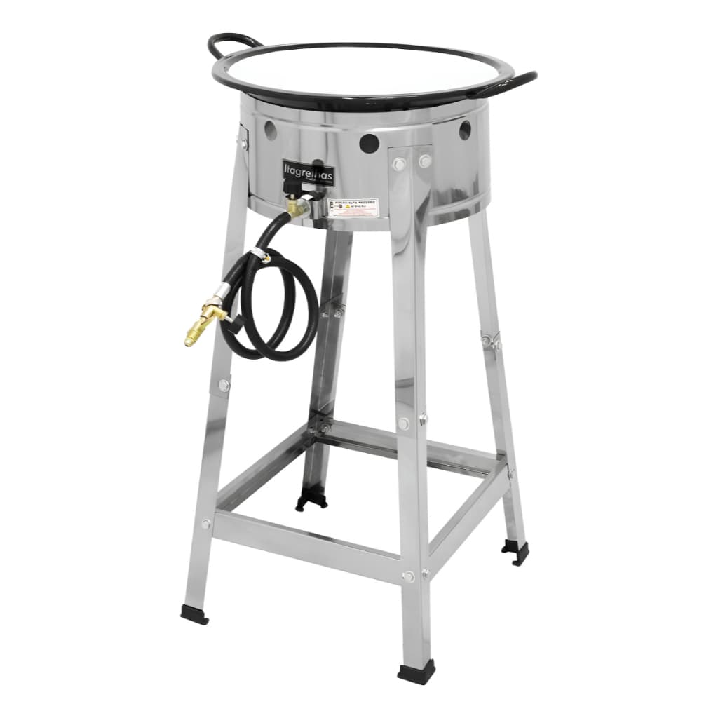 Fritadeira A Gás Profissional 7 Litros Inox Fritador Pasteleiro Tacho Nº16 Salgado Fritura em Geral