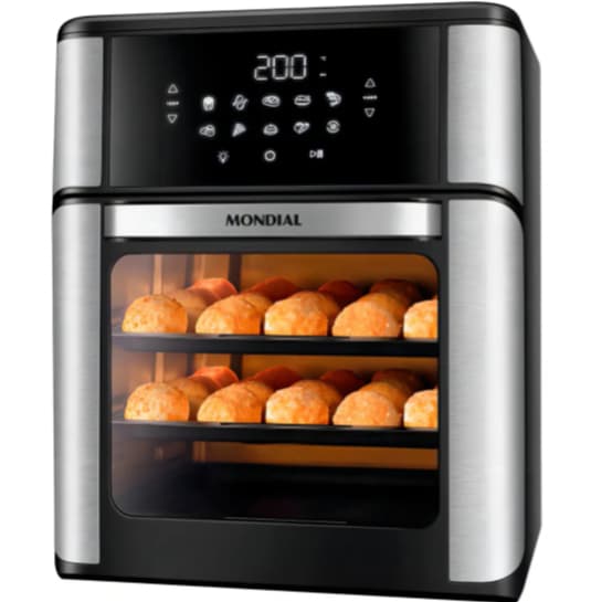 Fritadeira Air Fryer Forno Oven 12L Mondial AFON-12L-BI 2000W Sem Oléo