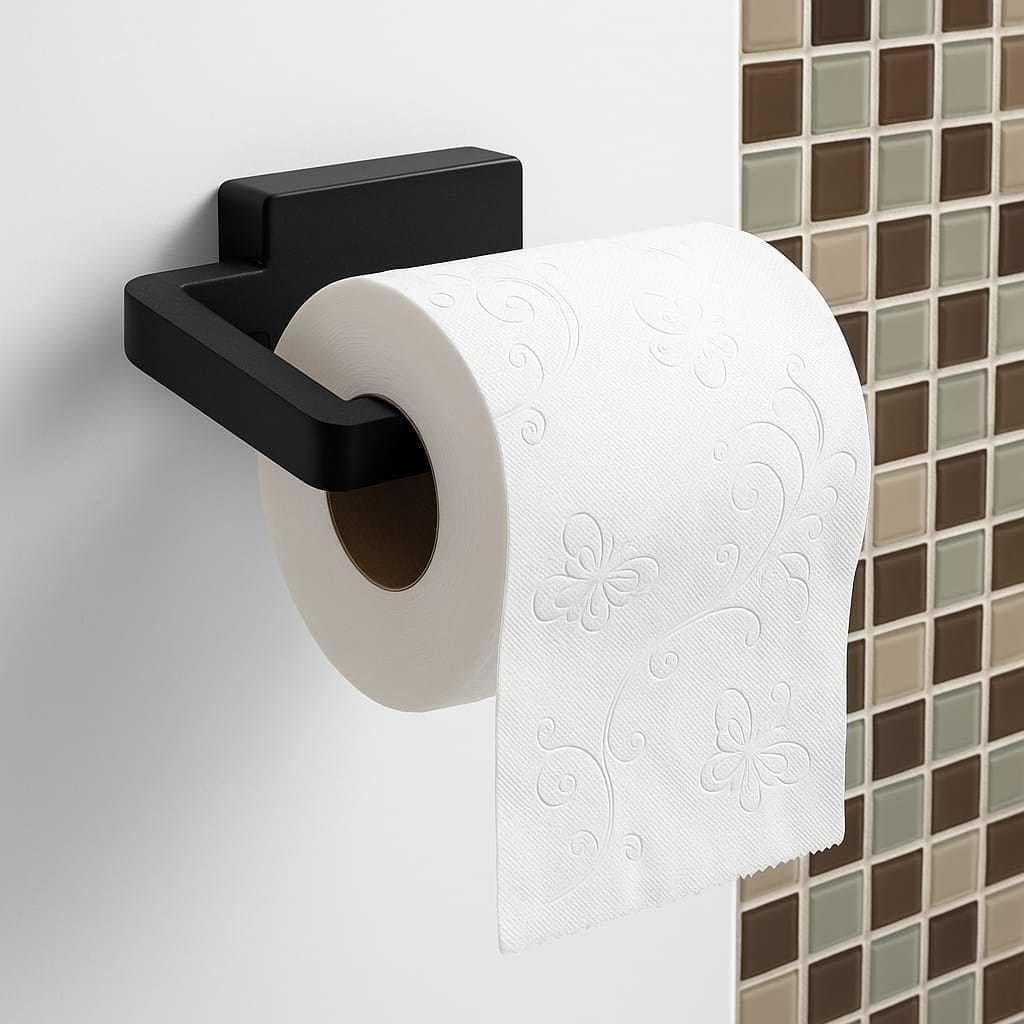 Porta-Papel Higiênico com Fita 3M – Prático, Moderno e Resistente