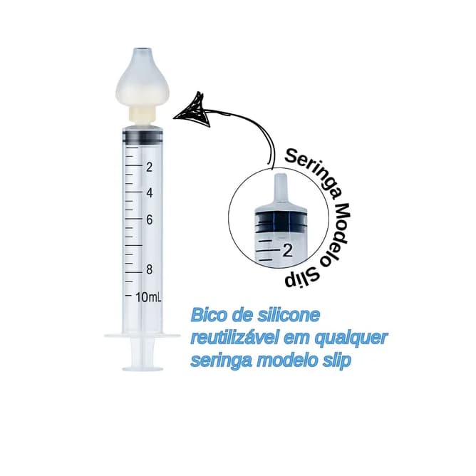 Seringa para Lavagem Nasal Infantil e Adulto com Bico de Silicone Macio