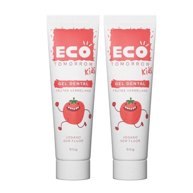 Kit 2 und Gel dental Eco Tomorrow Frutas Vermelhas SEM FLÚOR