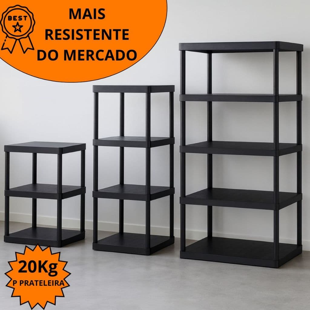 Estantes Plásticas Prateleiras 3, 4 e 5 Andares - Modular Multiuso - Organizadora Livros Quarto
