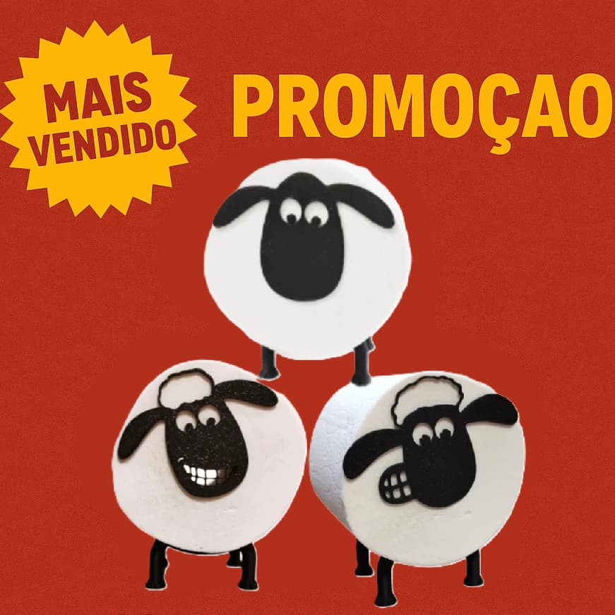 Suporte Papel Higiênico Banheiro Shaun, o Carneiro Envio Imediato