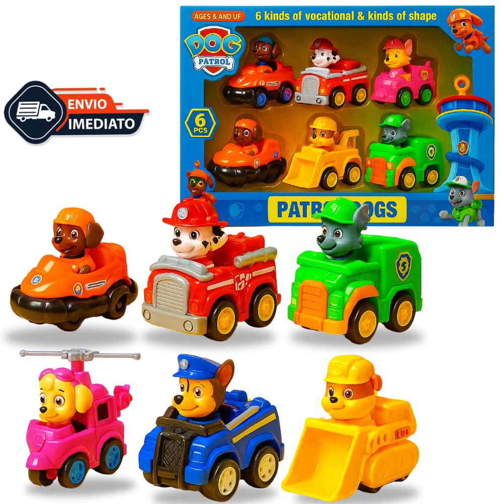 Kit 3/6/9 Carrinho Patrulha Canina Brinquedo Coleção Fricção Brinquedos Corrida Infantil Criança - Envio Imediato