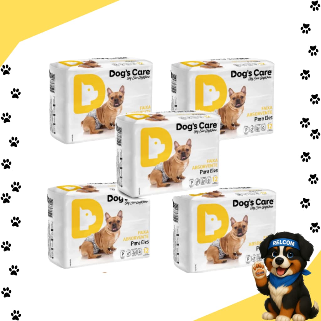 Fralda higiênica cães Pet descartável para cachorro Macho P kit 60 unidades Dogs care