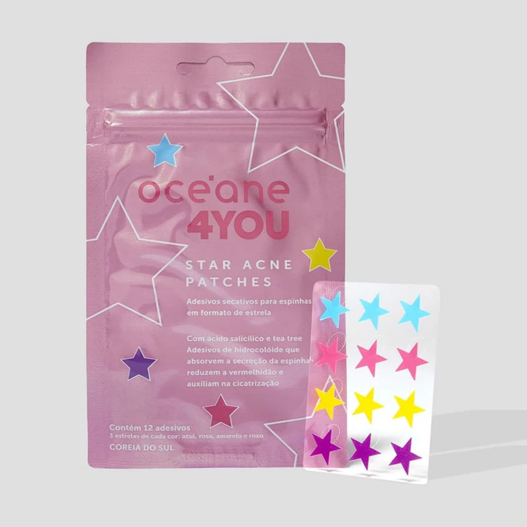 Oceane - Adesivos Secativos para Espinhas com Ácido Salicílico - Star Acne Patches 4you 12un