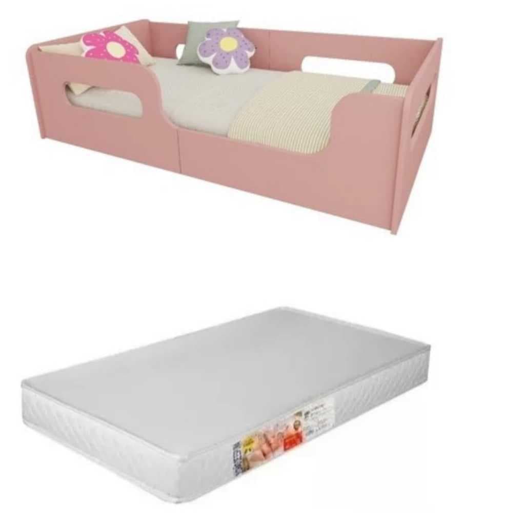 Cama Infantil Valentina Aconchego Montessoriana Quarto Meninos e Meninas Com Colchão