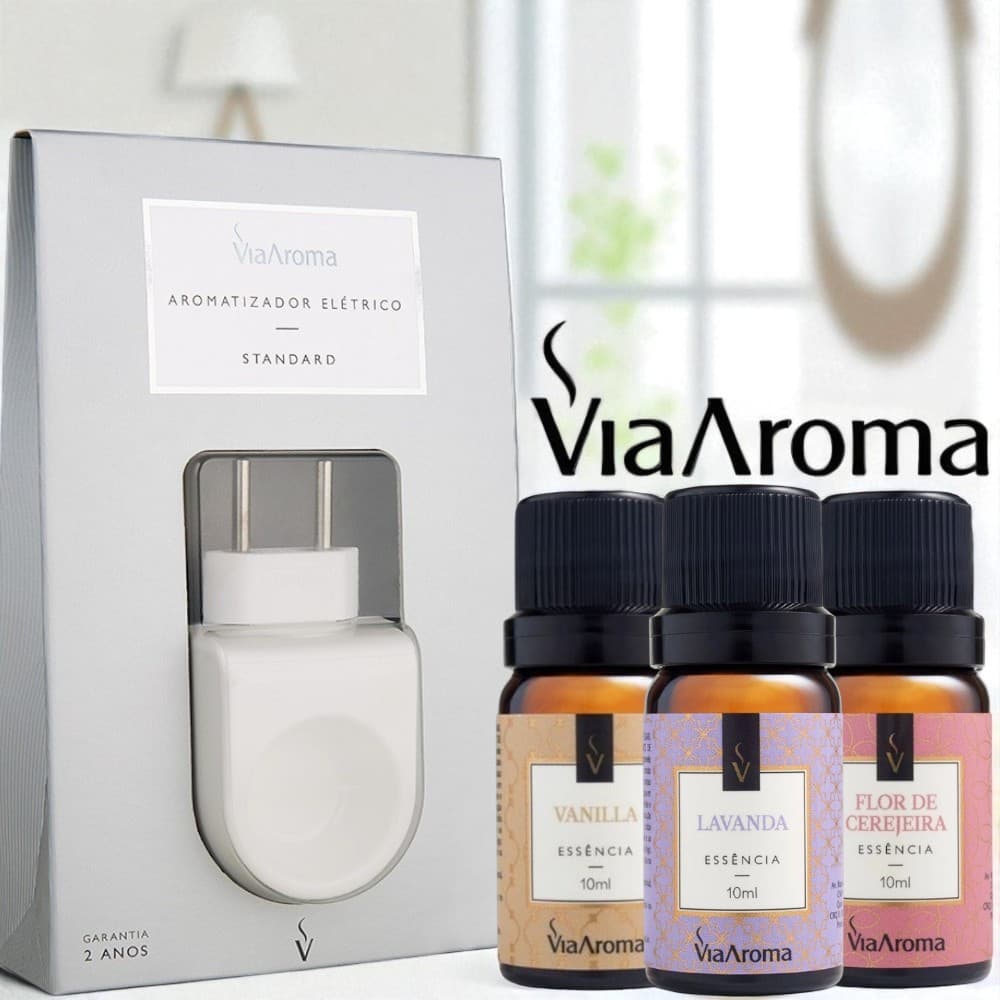 Difusor Aromatizador Elétrico Standard Via Aroma Com Essência Bivolt Difusor Aromaterapia