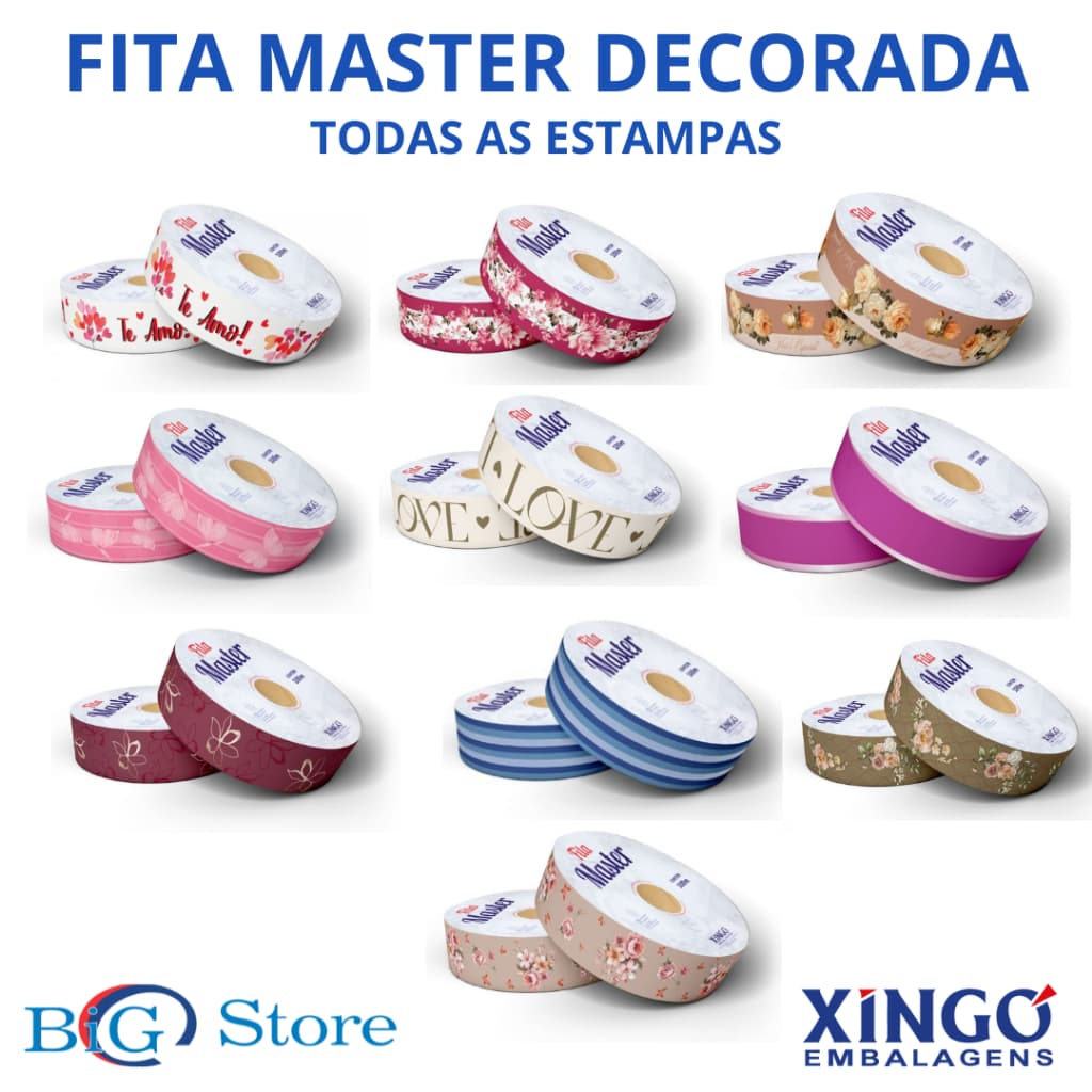 FITA MASTER DECORADA XINGÓ EMBALAGENS 32MM X 100M ( UNIDADE )