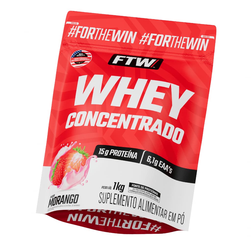 FTW Whey Protein Concentrado 1kg Refil – 15g de Proteína Por Dose