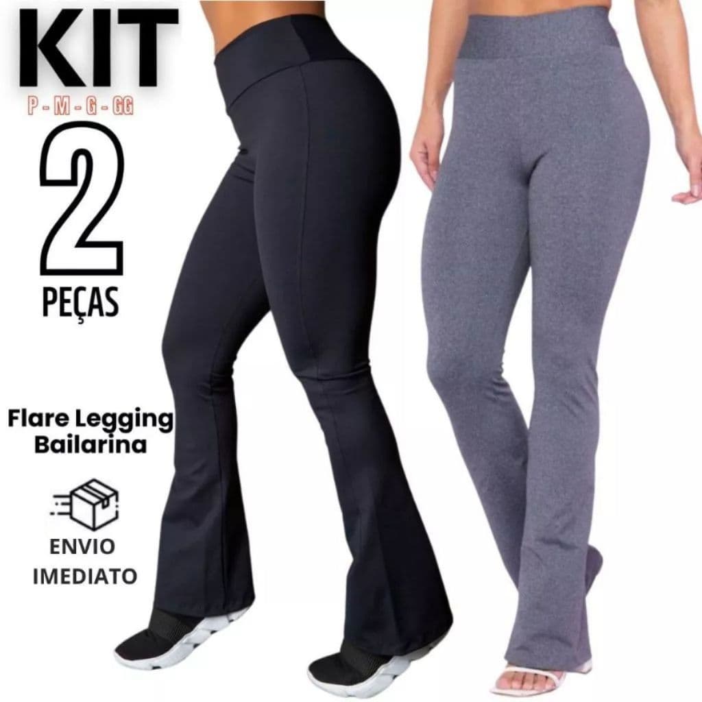 Kit 2 Calça Legging Frare Cintura Alta Bailarina Promoçao do P ao GG