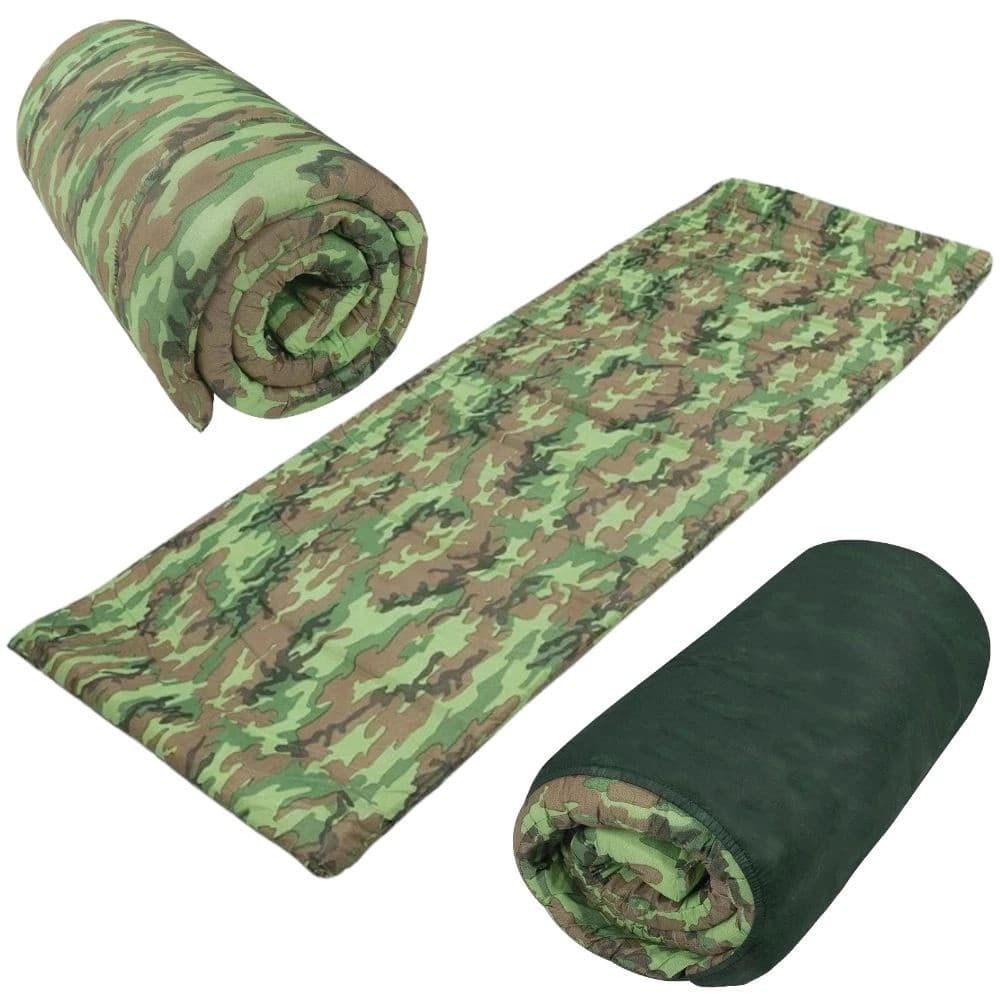 Colchonete Camping Camuflado Verde 1,80m x 0,60m – Confortável, Resistente e Dobrável