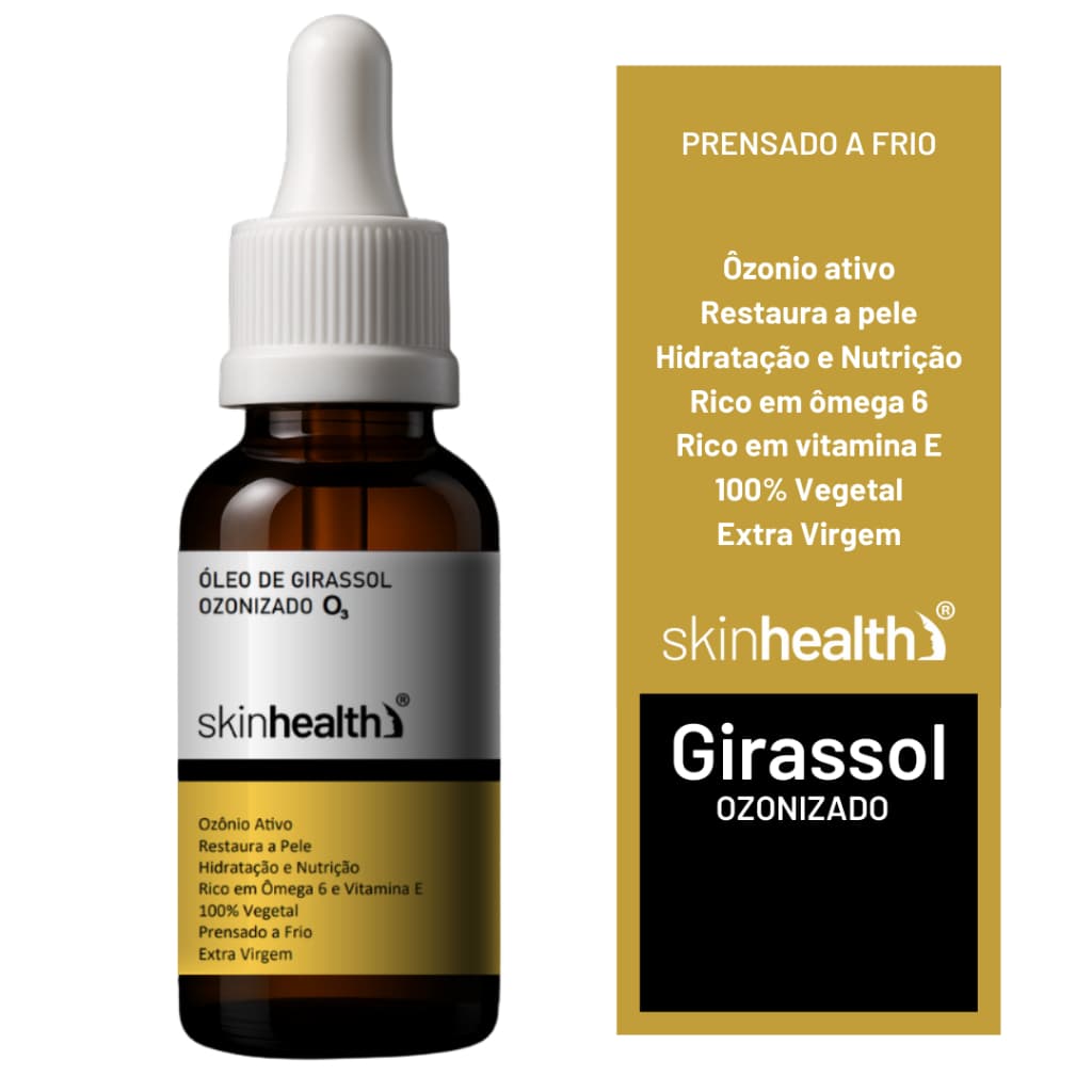 Óleo De Girassol Ozonizado Ozônio Ativo 100% Vegetal Concentrado Para Manchas Acnes e Espinhas 30ml