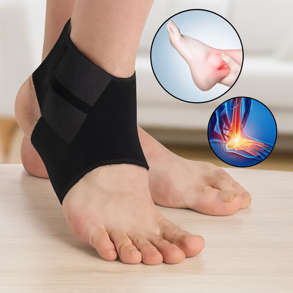 Kit Tornozeleira Estabilizadora Esportiva Compressão Ajustável Protetor Tornozelo