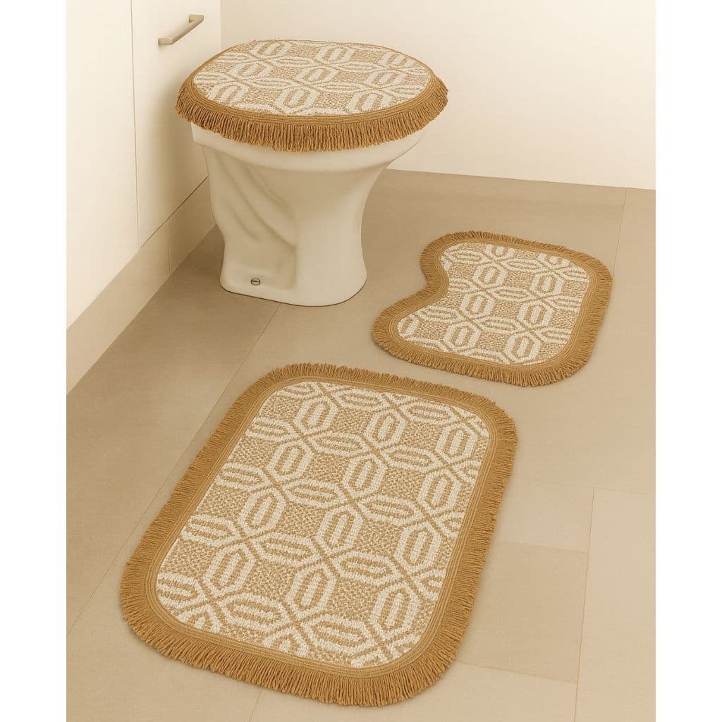 Kit Tapete de Banheiro Decoração 3 peças