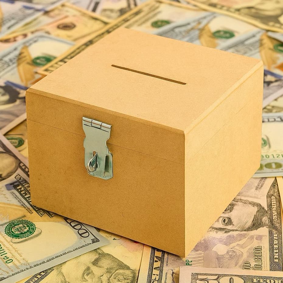 Caixa Urna Cofre QUADRADO Sugestões Com Fecho Para Cadeado MDF CRU " Não acompanha Cadeado"