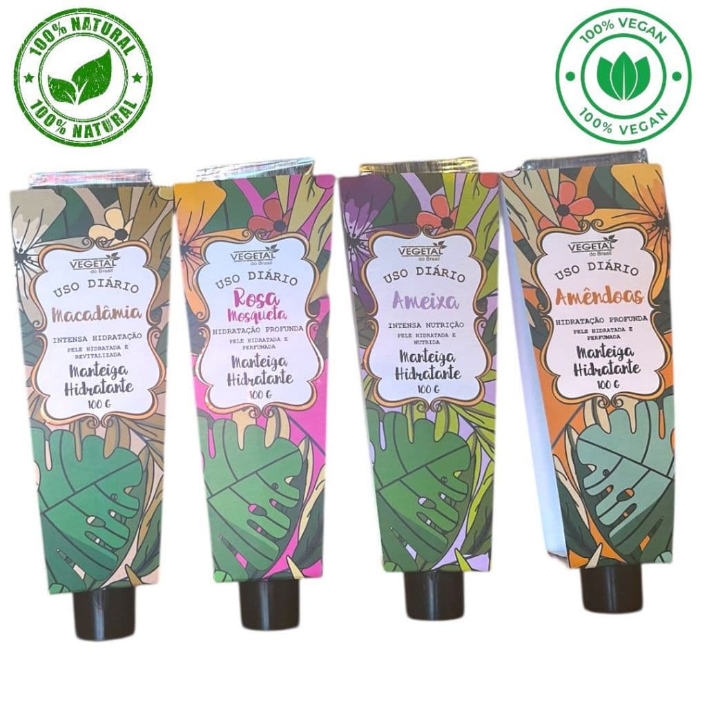 Manteiga Hidratante para Mãos 100g Vegetal do Brasil – Rosa Mosqueta, Ameixa, Macadâmia, Amêndoas