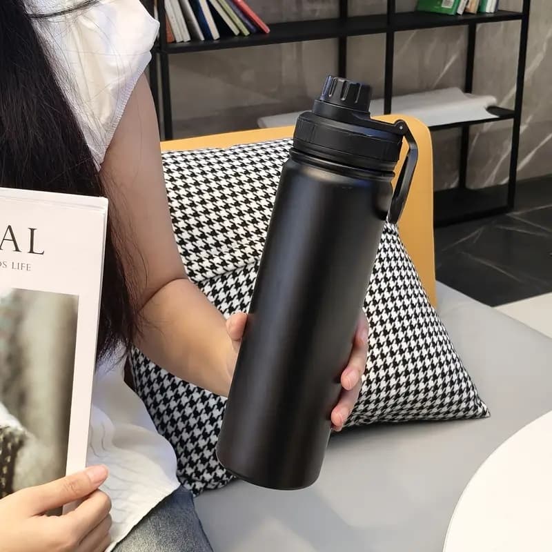 Garrafa Térmica Inox 600ml com Tampa Antivazamento Mantém Bebidas Quentes e Frias Várias Cores Pink