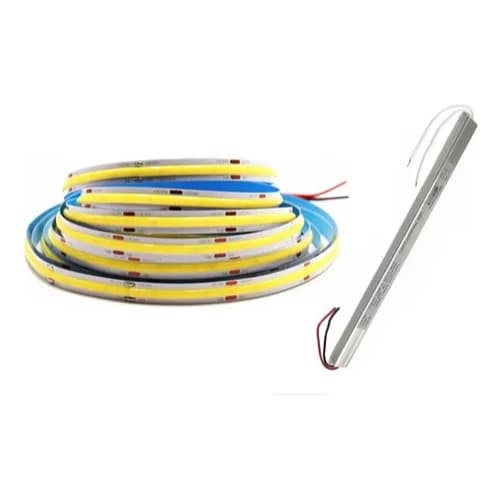 Fita Cob 5 Metros 12v 320 Led Com Fonte Slim 10a