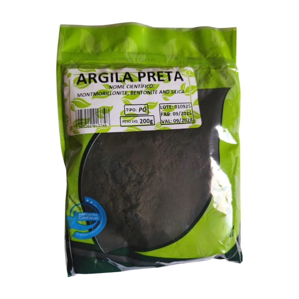Argila Preta 200g – Natural e Pura para Cuidados e Cosméticos Artesanais