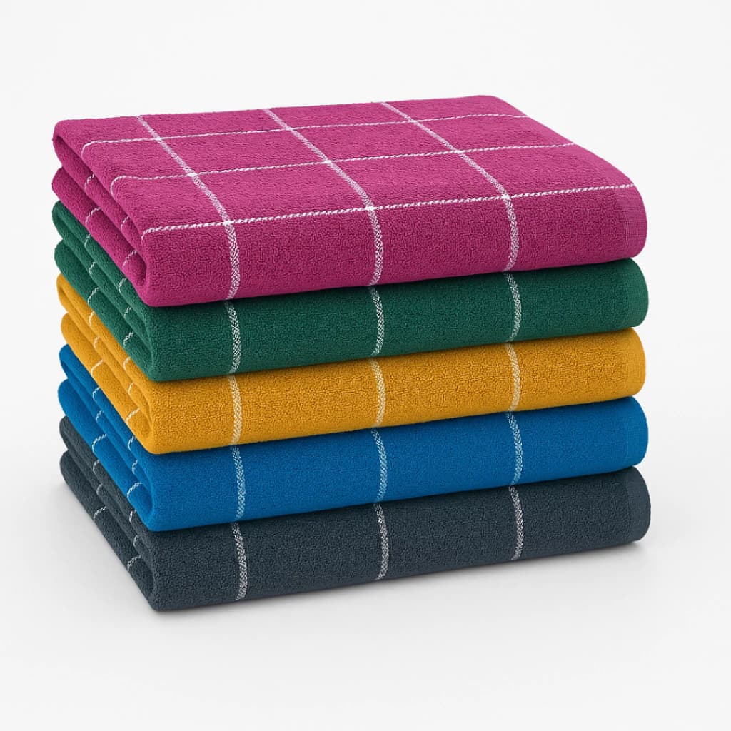 Kit 05 e 03 Peças Pano de Prato Atoalhado Poder de Absorção Com Fibras Múltiplas