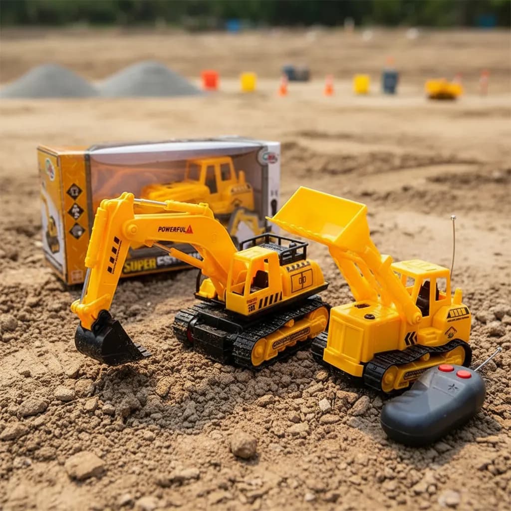 Carrinho Super Escavadeira Com Controle Remoto Brinquedo de Menino Infantil