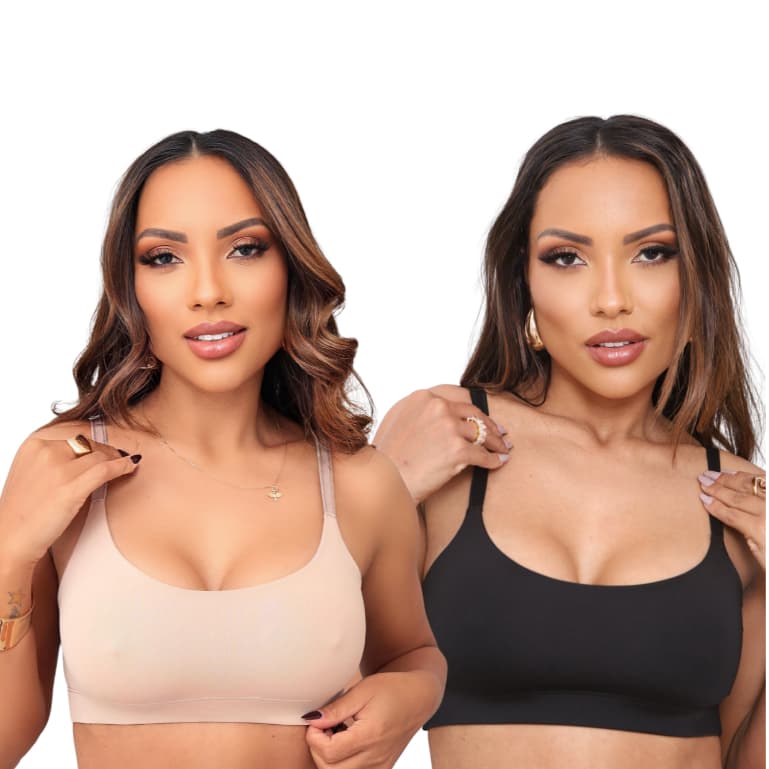 Kit 2 Sutiã TOP ZAIRA sem bojo com Alça Regulavel Treino Academia Dia a Dia Fitness Corrida Poliamida