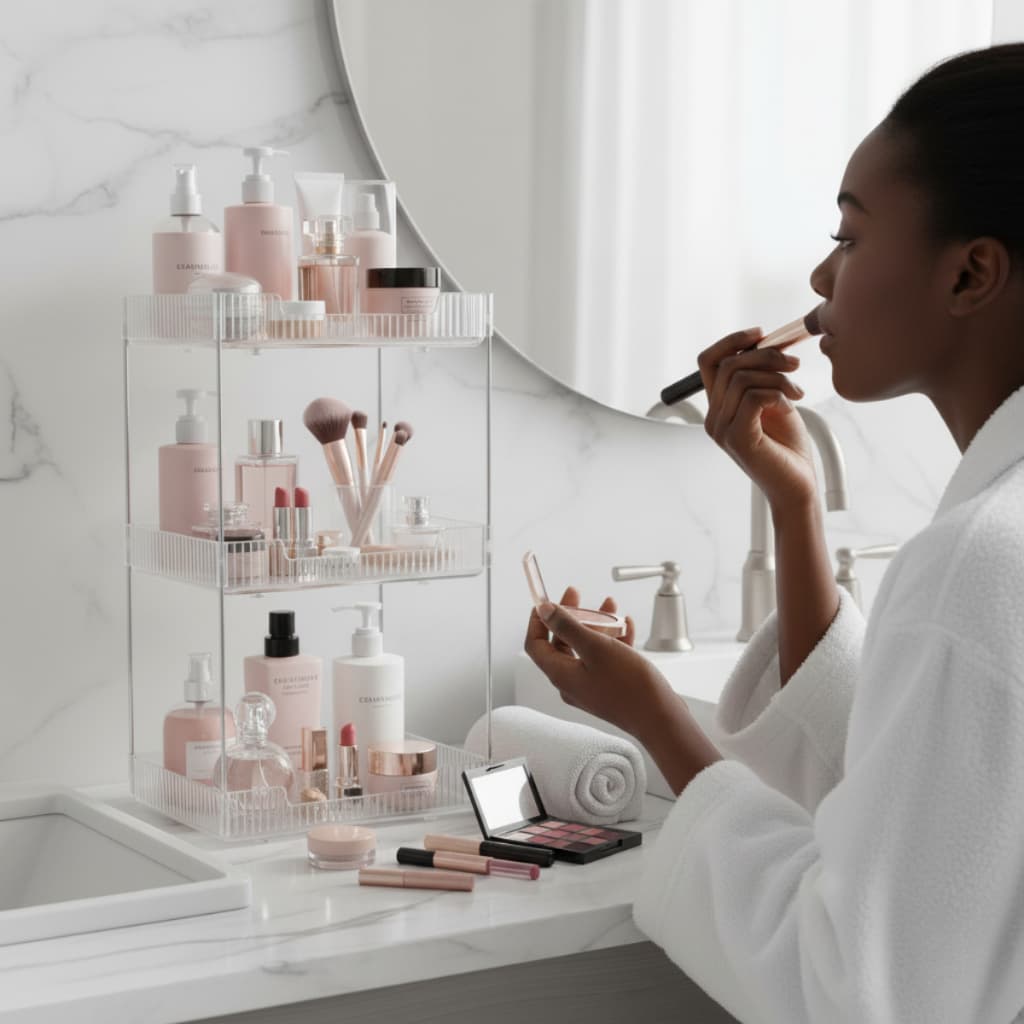 Organizador de Maquiagens Perfume Retangular para pia