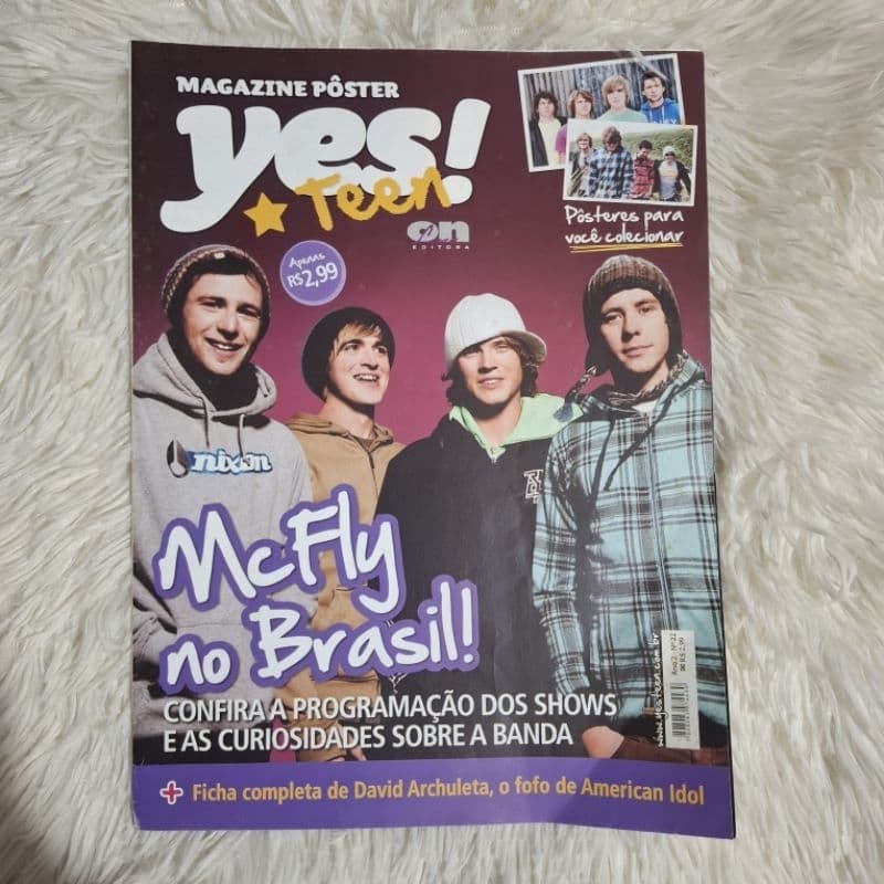 Revista/poster McFly Yes! Teen (Ler descrição)