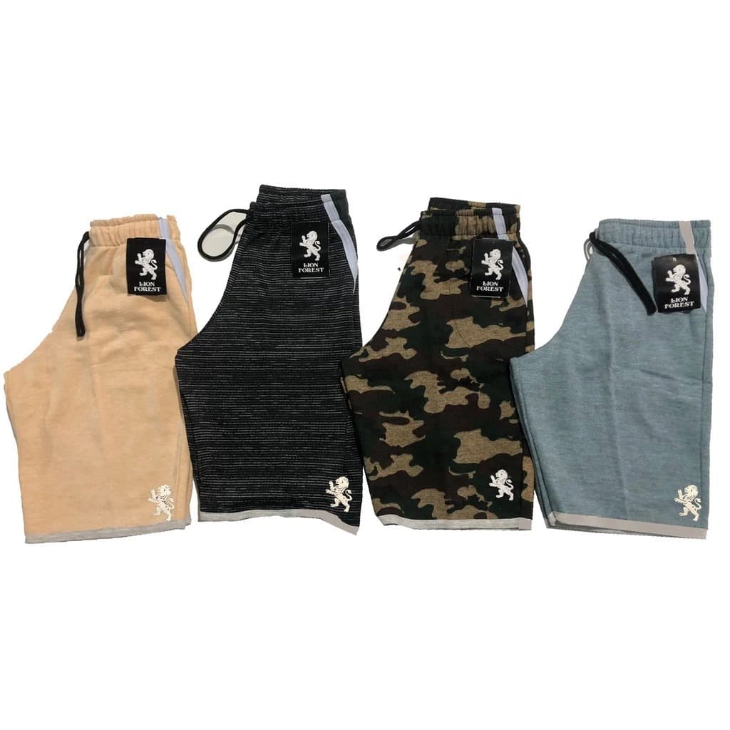 Kit 3 Bermudas Moletom Infantil ou Juvenil Lion Forest Original Tamanho 2 ao 16 Bermuda Para Meninos