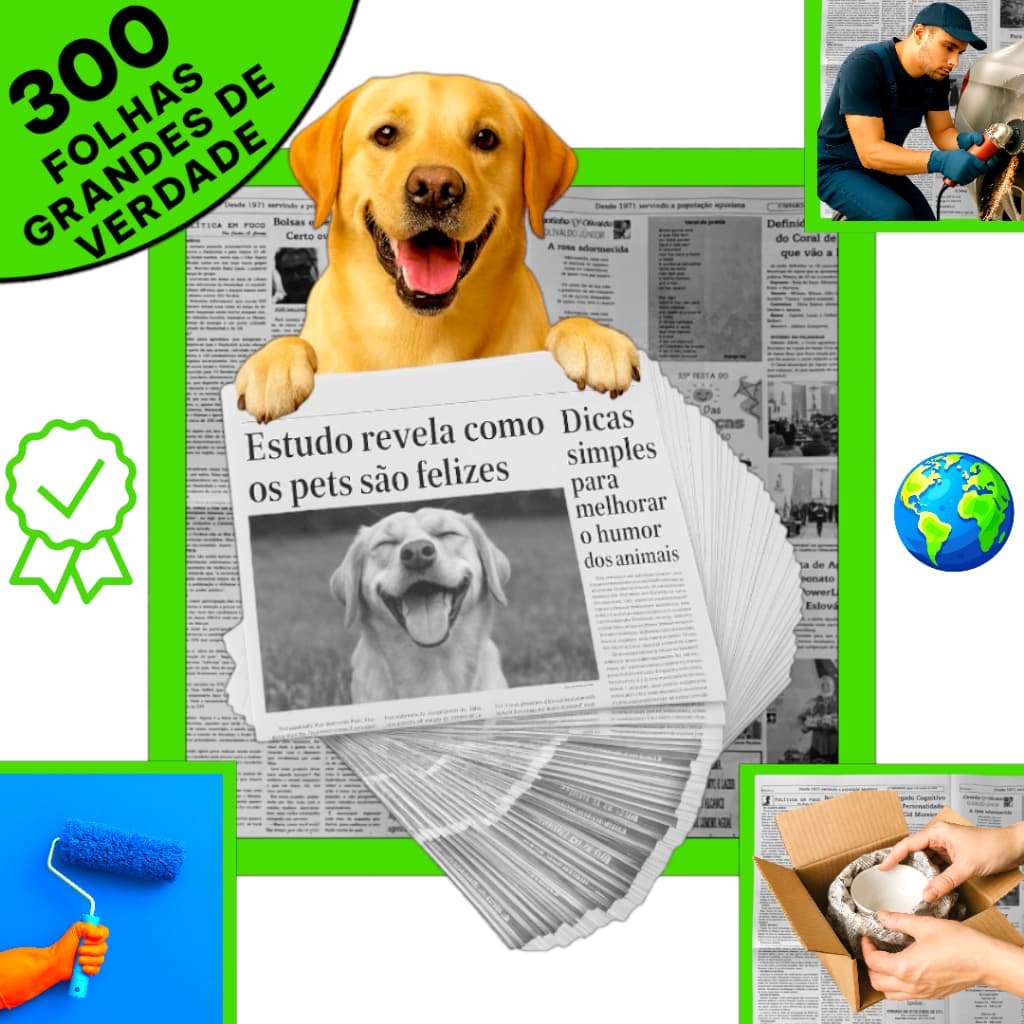 Jornal PET 300 Folhas Grandes Jornal Para PetFardo Limpo