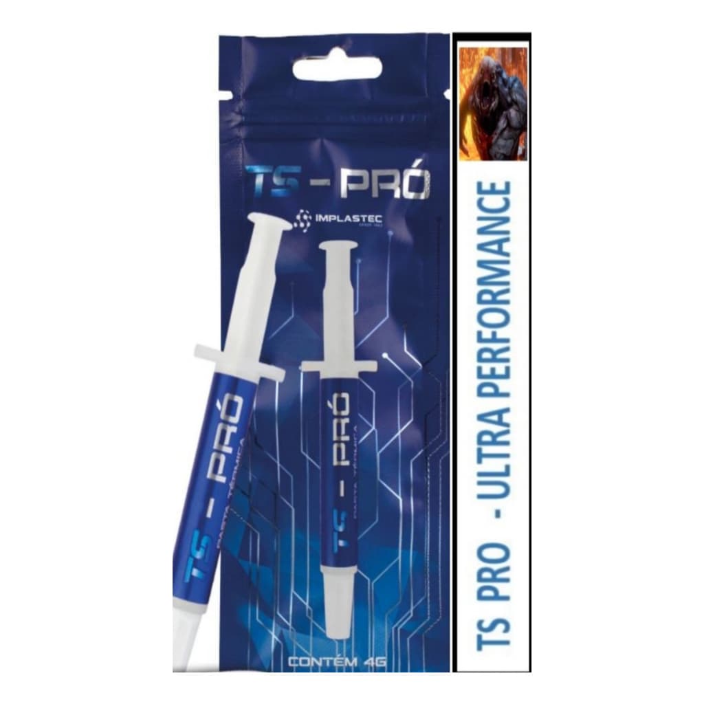 Pasta Térmica de Alta Performance Implastec TS PRÓ 6,2W/mk 4g para PC Processador Playstation Xbox