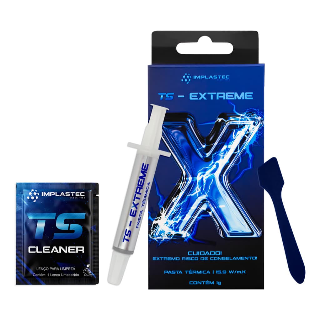 Pasta Térmica Ts Extreme 15.9 W/mk 1g com Sachê Cleaner High-End Implastec Overclock