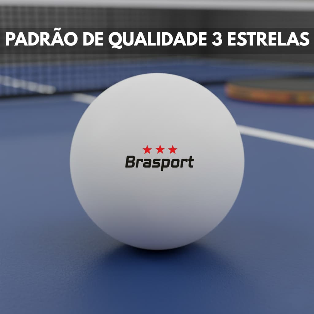 Kit 3 ou 6 ou 30 Bolinha 3 Estrelas Bola Ping Pong 40mm ABS Branca Tênis de Mesa Pacote Profissional