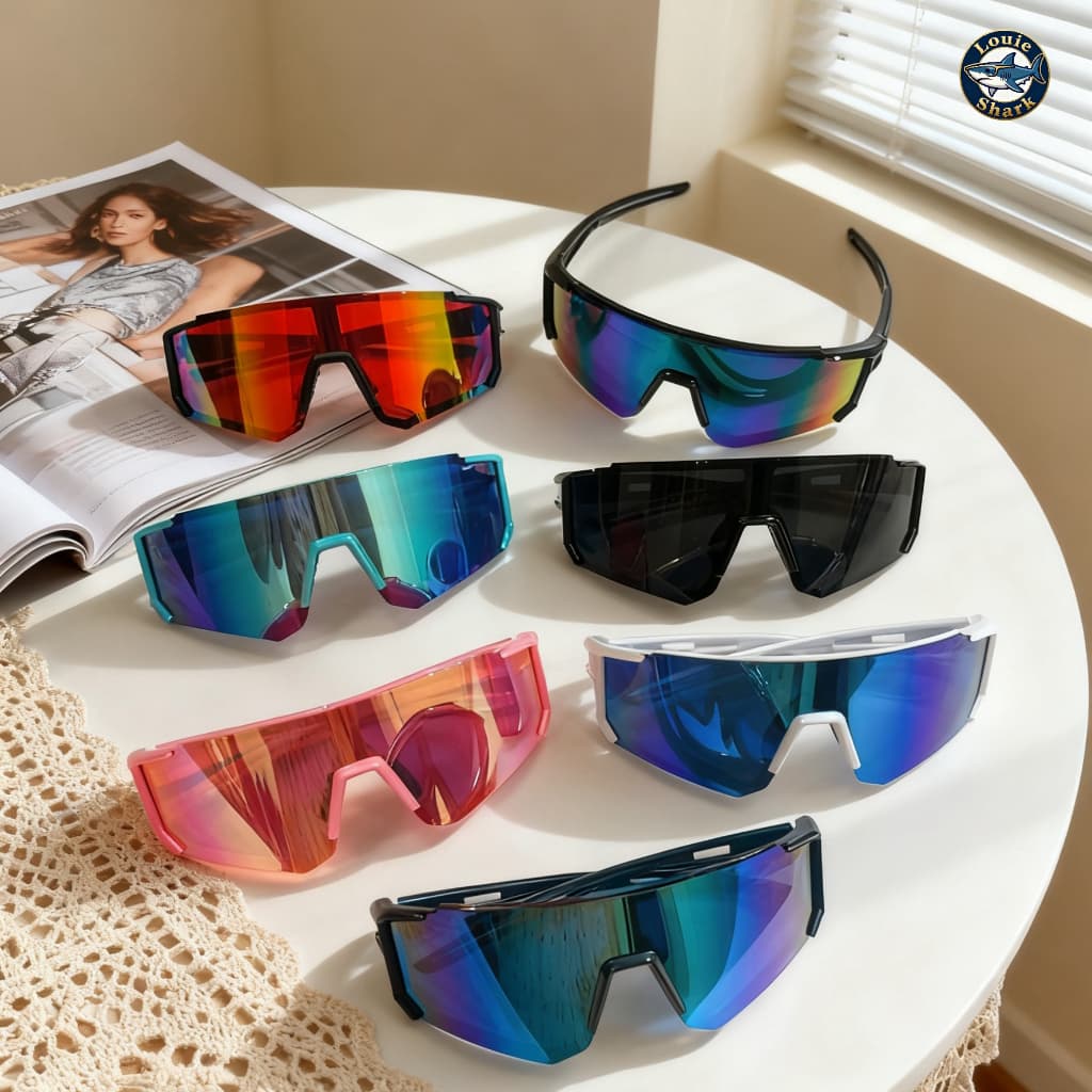 【LOUIE SHARK】Óculos Para Esporte Unissex  Ideal Para Corrida E Ciclismo Ar Livre Quadro Grande