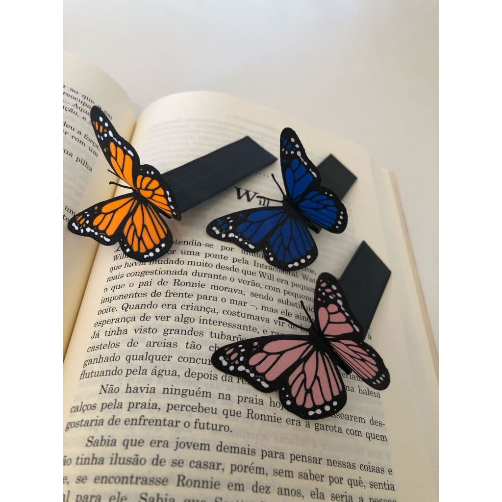 Marcadores de Página Borboleta (Kit com 3) – Estilo Delicado e Colorido