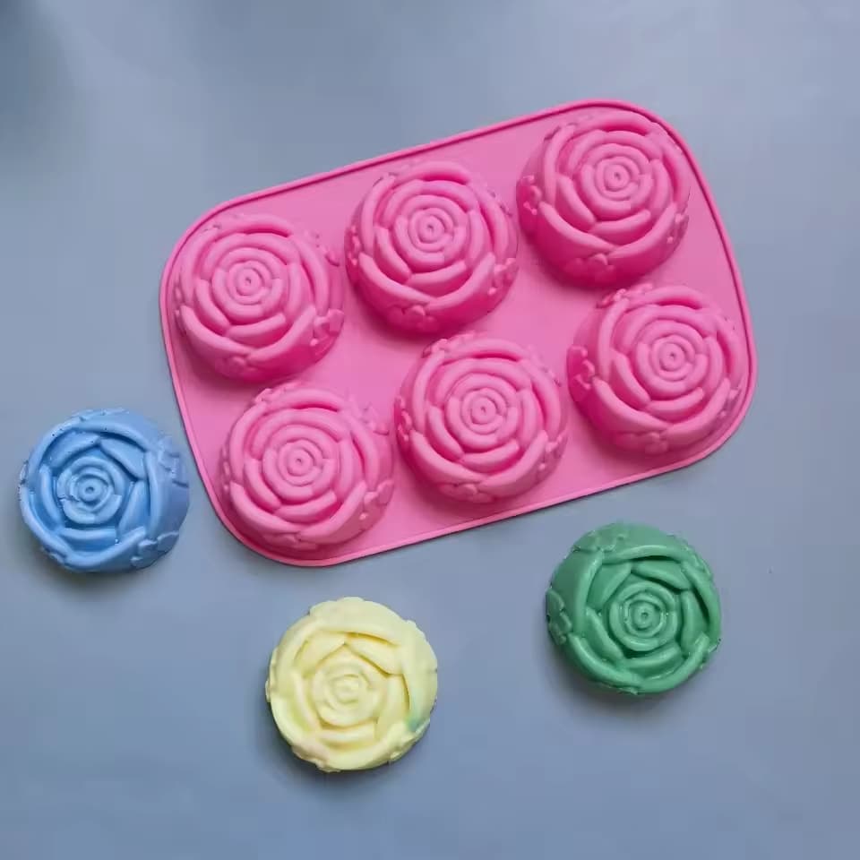 Molde Forma De Silicone Para Sabonete Artesanal Flor Rosa