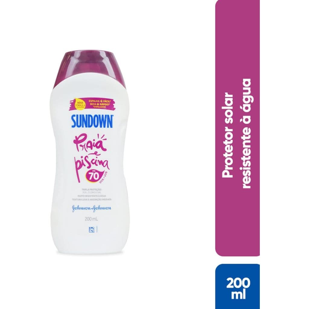 Protetor Solar Corpo e Rosto SUNDOWN® Praia e Piscina FPS 70 200ml