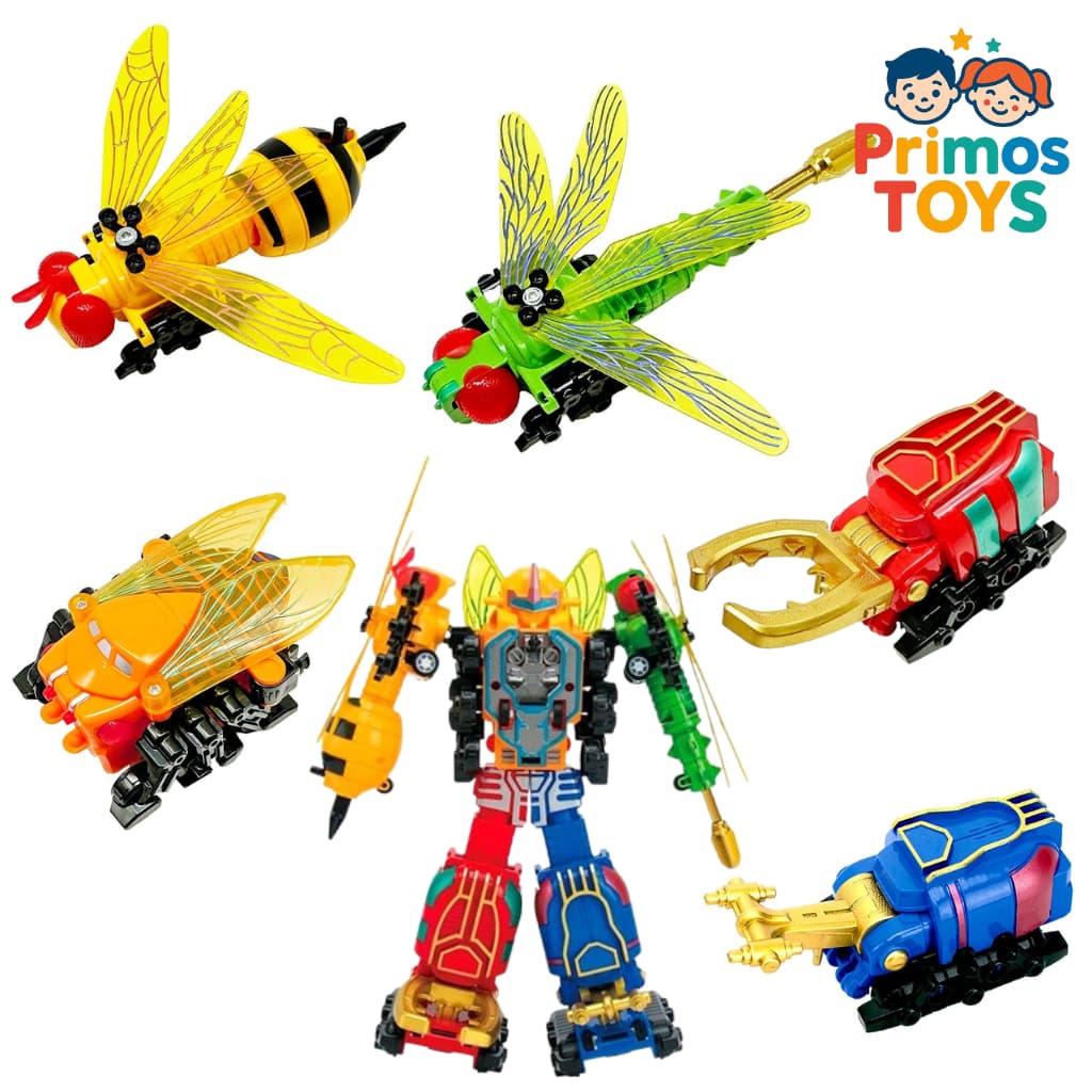 Robô Inseto Transformers  - Coleção 5 em 1 Monta Robô Gigante